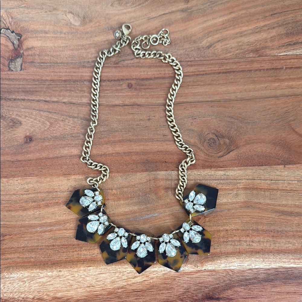 J. Crew Gold & Brown Statement Necklace
